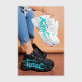 حذاء سنيكرز حريمى فوندي خيط مستورد ونعل PVC حقن الوان متعدده كل المواسم من باريس - nh-5