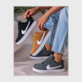 حذاء سنيكرز رجالى فوندي جلد إسكاي مستورد ونعل PVC حقن الوان متعددة جميع المواسم من اس تي - p-40