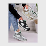 حذاء سنيكرز حريمى فوندي جلد إسكاي مستورد ونعل PVC حقن الوان متعددة جميع المواسم من الشماع - pa-119