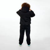 بنطلون وايد ليج ساده للجنسين قطن اسفنجي اسود جميع المواسم من اتش - Pant-Black