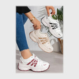 حذاء سنيكرز حريمى فوندي جلد إسكاي مستورد ونعل PVC حقن الوان متعددة جميع المواسم من إس آند كيه يويو ميكس - r-2033kn