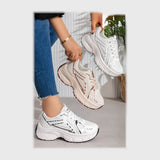 حذاء سنيكرز حريمى فوندي جلد إسكاي مستورد ونعل PVC حقن الوان متعددة جميع المواسم من إس آند كيه يويو ميكس - r-2034kn