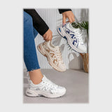 حذاء سنيكرز حريمى فوندي جلد إسكاي مستورد ونعل PVC حقن الوان متعددة جميع المواسم من إس آند كيه يويو ميكس - r-2038nbs