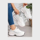 حذاء سنيكرز حريمى فوندي جلد إسكاي مستورد ونعل PVC حقن الوان متعددة جميع المواسم من إس آند كيه يويو ميكس - r-2040kn