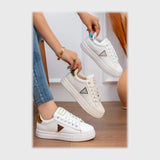 حذاء سنيكرز حريمى فوندي جلد إسكاي مستورد ونعل PVC حقن الوان متعددة جميع المواسم من إس آند كيه يويو ميكس - r-4110