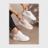 حذاء سنيكرز حريمى فوندي جلد إسكاي مستورد ونعل PVC حقن الوان متعددة جميع المواسم من إس آند كيه يويو ميكس - r-4133nl