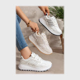 حذاء سنيكرز حريمى فوندي جلد إسكاي مستورد ونعل PVC حقن الوان متعددة جميع المواسم من إس آند كيه يويو ميكس - r-4173as