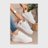 حذاء سنيكرز حريمى فوندي جلد إسكاي مستورد ونعل PVC حقن الوان متعددة جميع المواسم من إس آند كيه يويو ميكس - r-4181