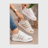 حذاء سنيكرز حريمى فوندي جلد إسكاي مستورد ونعل PVC حقن الوان متعددة جميع المواسم من إس آند كيه يويو ميكس - r-4186ko