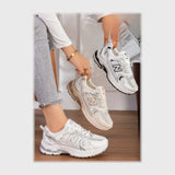 حذاء سنيكرز حريمى فوندي جلد إسكاي مستورد ونعل PVC حقن الوان متعددة جميع المواسم من إس آند كيه يويو ميكس - r-4199anm