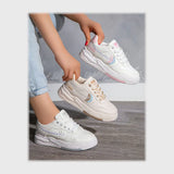 حذاء سنيكرز حريمى فوندي جلد إسكاي مستورد ونعل PVC حقن الوان متعددة جميع المواسم من إس آند كيه يويو ميكس - r-4207nl