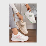 حذاء سنيكرز حريمى فوندي جلد إسكاي مستورد ونعل PVC حقن الوان متعددة جميع المواسم من إس آند كيه يويو ميكس - r-4213as