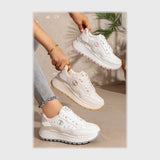 حذاء سنيكرز حريمى فوندي جلد إسكاي مستورد ونعل PVC حقن الوان متعددة جميع المواسم من إس آند كيه يويو ميكس - r-4214as