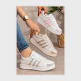 حذاء سنيكرز حريمى فوندي جلد إسكاي مستورد ونعل PVC حقن الوان متعددة جميع المواسم من إس آند كيه يويو ميكس - r-4233ko