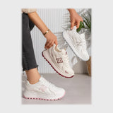 حذاء سنيكرز حريمى فوندي جلد إسكاي مستورد ونعل PVC حقن الوان متعددة جميع المواسم من إس آند كيه يويو ميكس - r-4243as