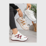 حذاء سنيكرز حريمى فوندي جلد إسكاي مستورد ونعل PVC حقن الوان متعددة جميع المواسم من إس آند كيه يويو ميكس - r-4253as