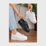 حذاء سنيكرز حريمى فوندي جلد إسكاي مستورد ونعل PVC حقن الوان متعددة جميع المواسم من إس آند كيه يويو ميكس - r-6052