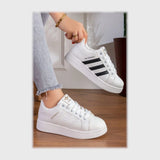 حذاء سنيكرز حريمى فوندي جلد إسكاي مستورد ونعل PVC حقن الوان متعددة جميع المواسم من إس آند كيه يويو ميكس - r-6056ko