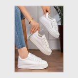 حذاء سنيكرز حريمى فوندي جلد إسكاي مستورد ونعل PVC حقن الوان متعددة جميع المواسم من إس آند كيه يويو ميكس - r-6064