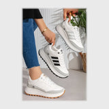 حذاء سنيكرز حريمى فوندي جلد إسكاي مستورد ونعل PVC حقن الوان متعددة جميع المواسم من إس آند كيه يويو ميكس - r-6095as