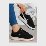 حذاء سنيكرز حريمى فوندي جلد إسكاي مستورد ونعل PVC حقن الوان متعددة جميع المواسم من إس آند كيه يويو ميكس - r-6097ko