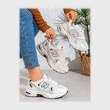 حذاء سنيكرز حريمى فوندي جلد إسكاي مستورد ونعل PVC حقن الوان متعددة جميع المواسم من إس آند كيه يويو ميكس - r-6104nbs