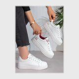 حذاء سنيكرز حريمى فوندي جلد إسكاي مستورد ونعل PVC حقن الوان متعددة جميع المواسم من إس آند كيه يويو ميكس - r-6110