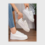 حذاء سنيكرز حريمى فوندي جلد إسكاي مستورد ونعل PVC حقن الوان متعددة جميع المواسم من إس آند كيه يويو ميكس - r-6128