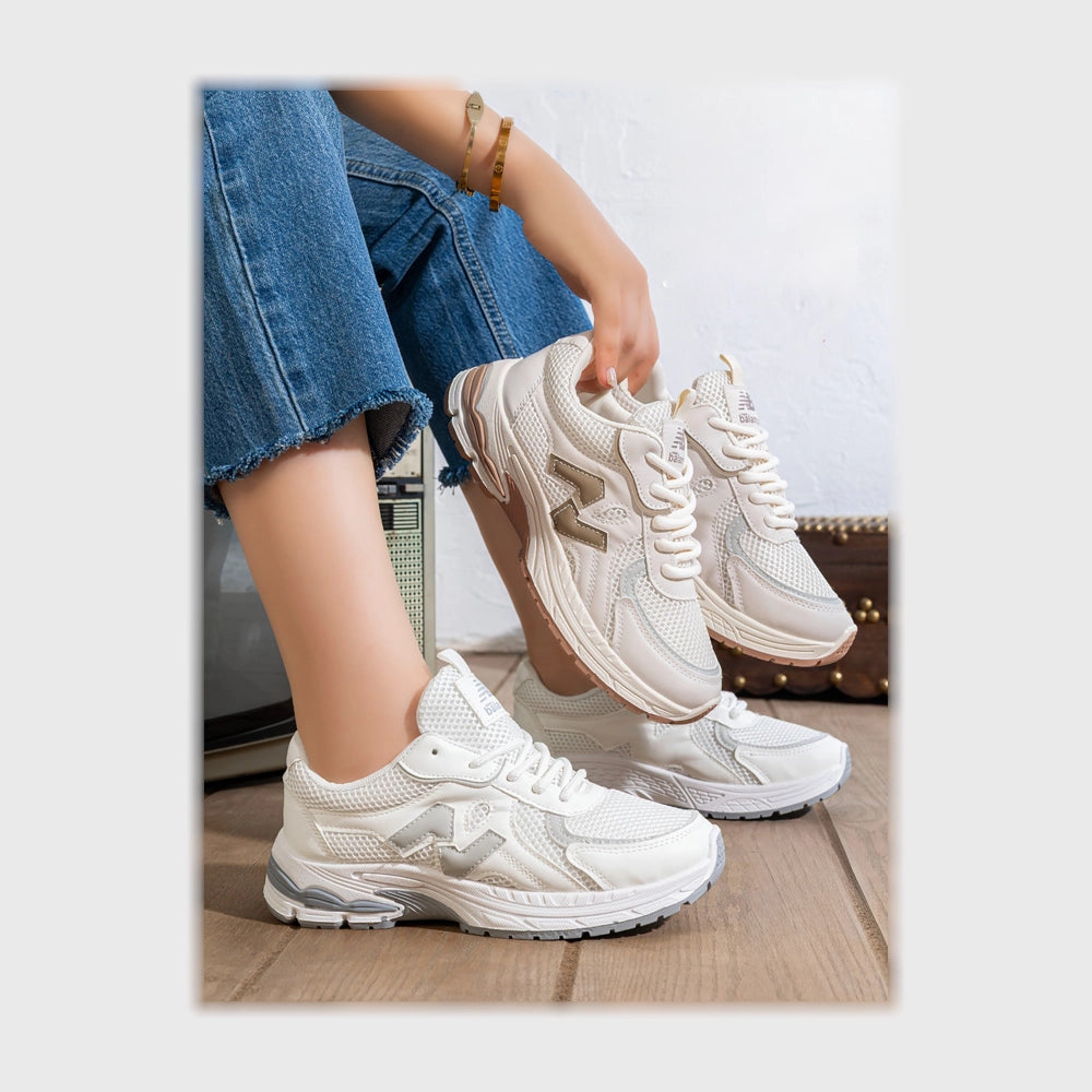 حذاء سنيكرز حريمى فوندي جلد إسكاي مستورد ونعل PVC حقن الوان متعددة جميع المواسم من إس آند كيه يويو ميكس - r-6236nm