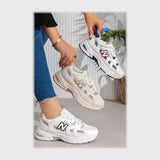 حذاء سنيكرز حريمى فوندي جلد إسكاي مستورد ونعل PVC حقن الوان متعددة جميع المواسم من إس آند كيه يويو ميكس - r-689nbs