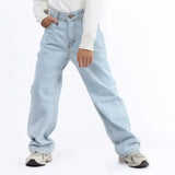 بنطلون جينز وايد ليج اولادي جينز رباعيه قطن 100 % ازرق فاتح جميع المواسم من ايجي وير جينز - rgc03-366-light-blue