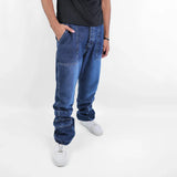 بنطلون ريجيولار رجالي جينز رباعية قطن 100% كحلي غامق جميع المواسم من إيجي وير جينز - rgm04-461-dark blue