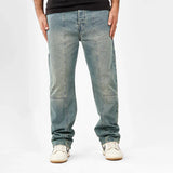 بنطلون ريجيولار رجالي جينز رباعية قطن 100% كحلي زيتي جميع المواسم من إيجي وير جينز - rgm05-456-olive blue
