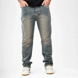 بنطلون ريجيولار رجالي جينز رباعية قطن 100% كحلي نحاسي جميع المواسم من إيجي وير جينز - rgm05-456-washed blue
