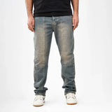 بنطلون ريجيولار رجالي جينز رباعية قطن 100% كحلي نحاسي جميع المواسم من إيجي وير جينز - rgm05-456-washed blue