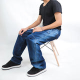 بنطلون شروال رجالي جينز رباعية قطن 100% كحلي غامق جميع المواسم من إيجي وير جينز - rxm01-436-dark blue