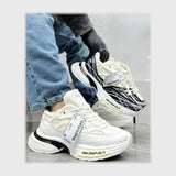 حذاء سنيكرز رجالى فوندي جلد إسكاي مستورد ونعل PVC حقن الوان متعددة كل المواسم من ستوك - sk-840