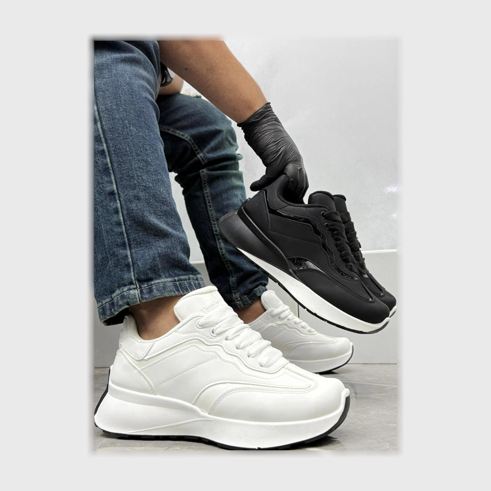 حذاء سنيكرز رجالى فوندي جلد إسكاي مستورد ونعل PVC حقن الوان متعددة Stock Shoes من ستوك - sk-861