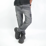 بنطلون كارجو رجالي جينز رباعية 98% قطن 2% ليكرا رمادي فاتح جميع المواسم من إيجي وير جينز - slm04-393-light grey