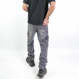 بنطلون كارجو رجالي جينز رباعية 98% قطن 2% ليكرا رمادي فاتح جميع المواسم من إيجي وير جينز - slm04-393-light grey