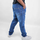 بنطلون سلم رجالي جينز رباعية 98% قطن 2% ليكرا كحلي وسط جميع المواسم من إيجي وير جينز - slm05-433-medum blue