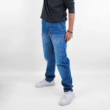 بنطلون سلم رجالي جينز رباعية 98% قطن 2% ليكرا كحلي وسط جميع المواسم من إيجي وير جينز - slm05-433-medum blue
