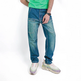 بنطلون سلم رجالي جينز رباعية 98% قطن 2% ليكرا كحلي زيتي جميع المواسم من إيجي وير جينز - slm05-433-olive blue