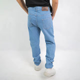 بنطلون سلم رجالي جينز رباعية 98% قطن 2% ليكرا كحلي فاتح جميع المواسم من إيجي وير جينز - slm08-487-light blue
