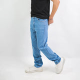 بنطلون سلم رجالي جينز رباعية 98% قطن 2% ليكرا كحلي فاتح جميع المواسم من إيجي وير جينز - slm08-487-light blue
