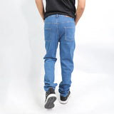 بنطلون سلم رجالي جينز رباعية 98% قطن 2% ليكرا كحلي وسط جميع المواسم من إيجي وير جينز - slm08-487-medum blue