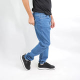 بنطلون سلم رجالي جينز رباعية 98% قطن 2% ليكرا كحلي وسط جميع المواسم من إيجي وير جينز - slm08-487-medum blue