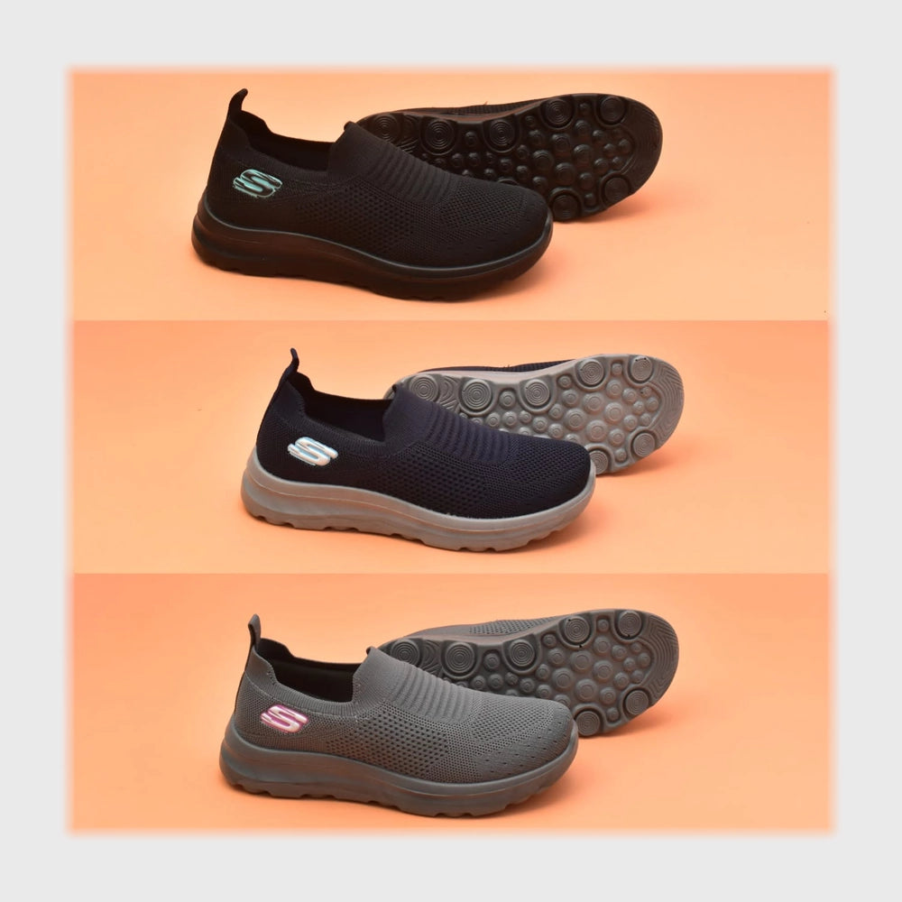 حذاء سنيكرز حريمى فوندي تريكو خيط مستورد ونعل PVC حقن الوان متعددة جميع المواسم من بري باندا - sm2