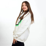 سويتشيرت هودي مطبوع حريمى قطن اسفنجي ابيض شتوي من اتش - smile-White