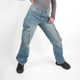 بنطلون كارجو حريمي جينز رباعيه قطن 100 % نحاسي جميع المواسم من ايجي وير جينز - stw03-450-copper